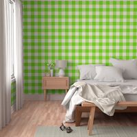 Halloween gingham neon green white large