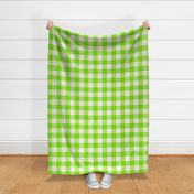 Halloween gingham neon green white large