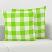 Halloween gingham neon green white large