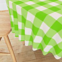 Halloween gingham neon green white large