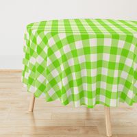 Halloween gingham neon green white large