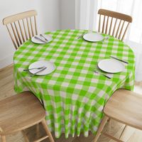 Halloween gingham neon green white large