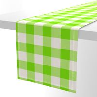 Halloween gingham neon green white large