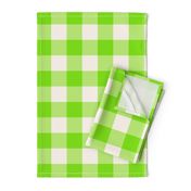 Halloween gingham neon green white large