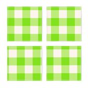 Halloween gingham neon green white large