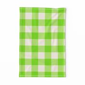 Halloween gingham neon green white large