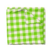 Halloween gingham neon green white large