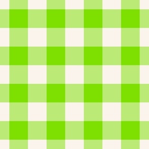 Halloween gingham neon green white large