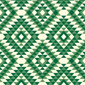 Aztec kilim diamonds green cream