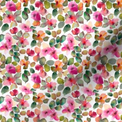Pink florals. Watercolor floral pattern.