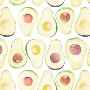 avocado pattern in white 