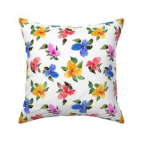 Colorful watercolor flowers. Provence floral pattern