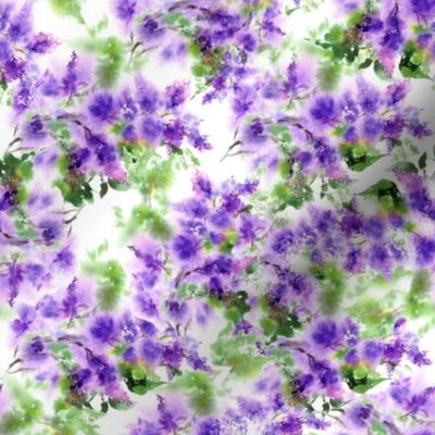 Lilac flowers, watercolor florals