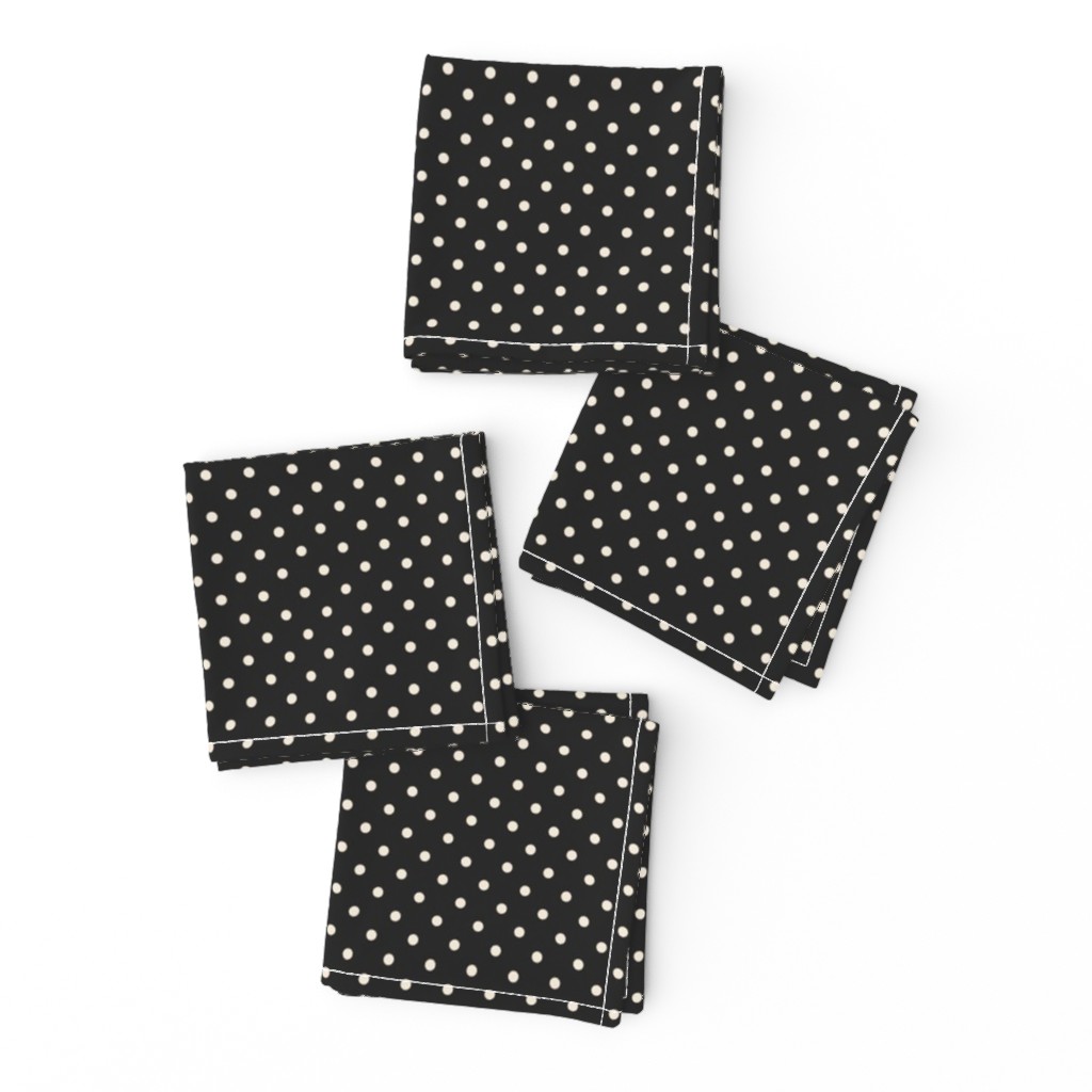 Tiny small polka dots black white dog bandana