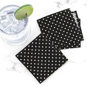 Tiny small polka dots black white dog bandana