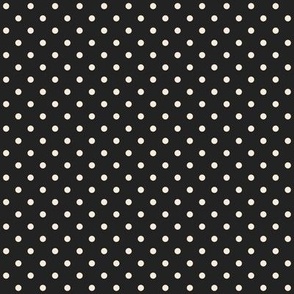 Tiny small polka dots black white dog bandana