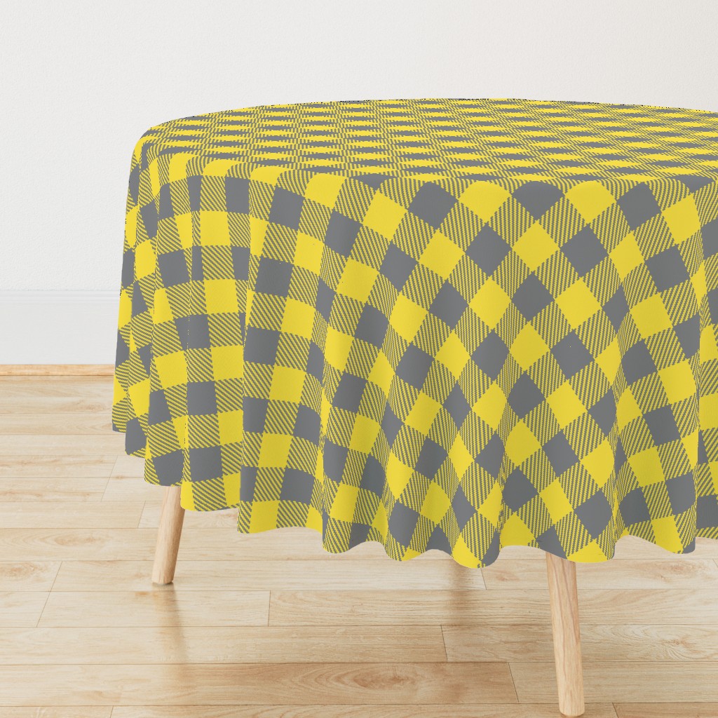 Buffalo plaid large diagonal Gray Yellow 