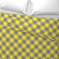 Buffalo plaid large diagonal Gray Yellow 