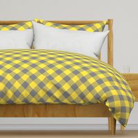 Buffalo plaid large diagonal Gray Yellow 