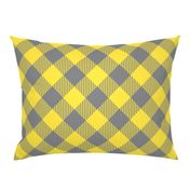 Buffalo plaid large diagonal Gray Yellow 