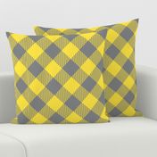 Buffalo plaid large diagonal Gray Yellow 