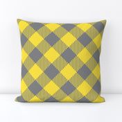 Buffalo plaid large diagonal Gray Yellow 