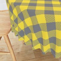 Buffalo plaid large diagonal Gray Yellow 