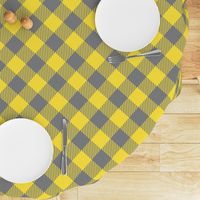 Buffalo plaid large diagonal Gray Yellow 