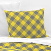 Buffalo plaid large diagonal Gray Yellow 