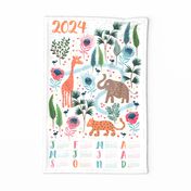 Safari Calendar Tea Towel 2024