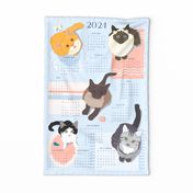 Cats on Mats Tea Towel 2024