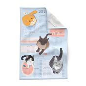 Cats on Mats Tea Towel 2024