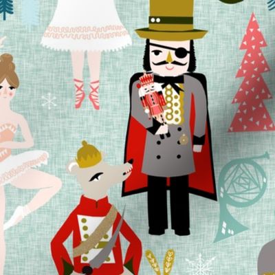 EXTRA LARGE - nutcracker ballet // nutcrackers xmas holiday christmas christmas xmas holiday fabric by andrea lauren