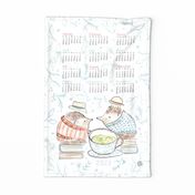 2023 Tea Towel  Calendar: Hedgehogs + Tea - © Lucinda Wei