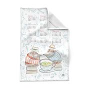 2023 Tea Towel  Calendar: Hedgehogs + Tea - © Lucinda Wei