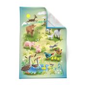 Farm Animals Tea Towel