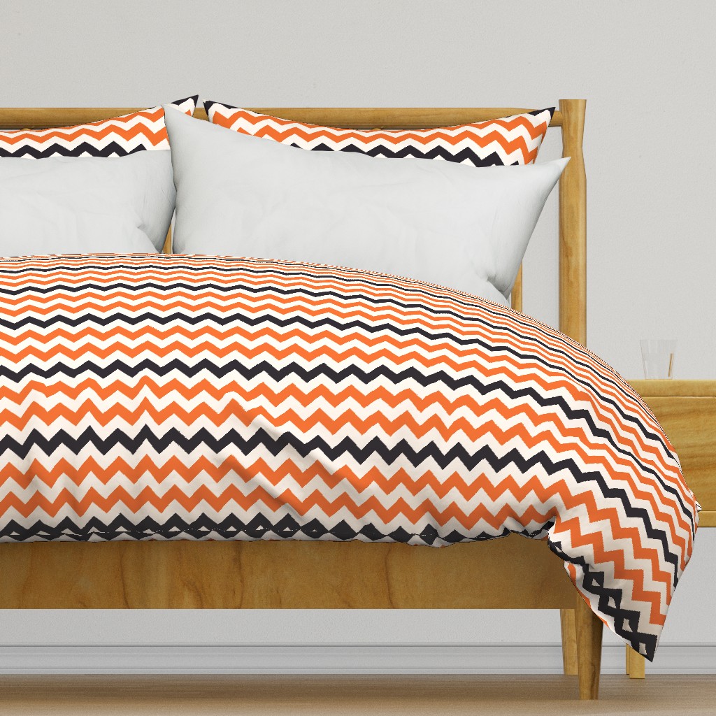 Halloween chevron orange black