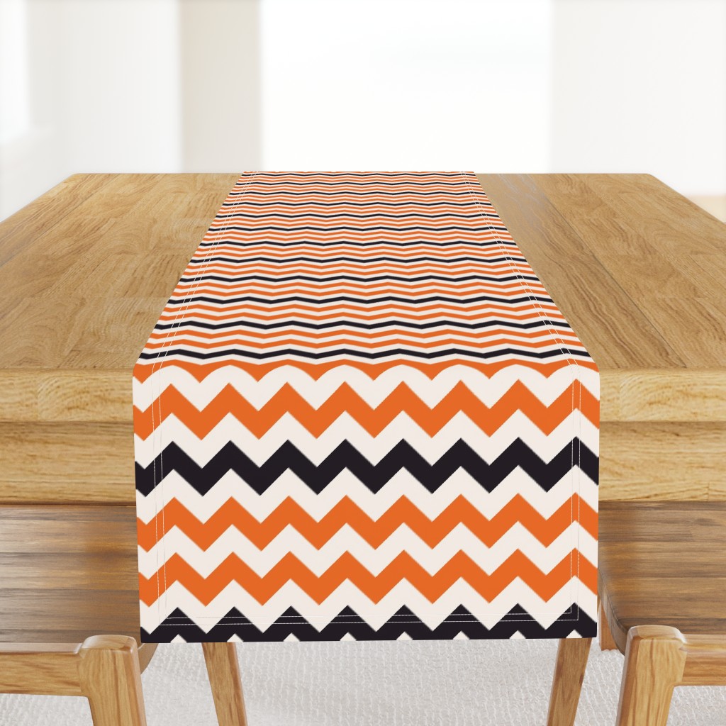 Halloween chevron orange black