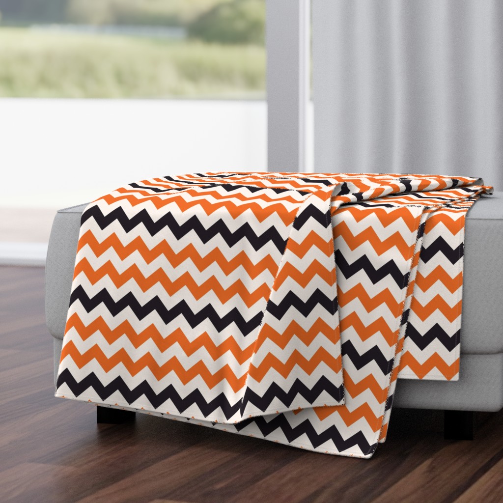 Halloween chevron orange black