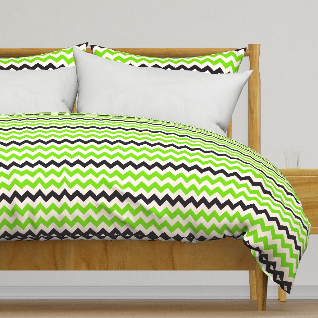 Halloween chevron neon green black