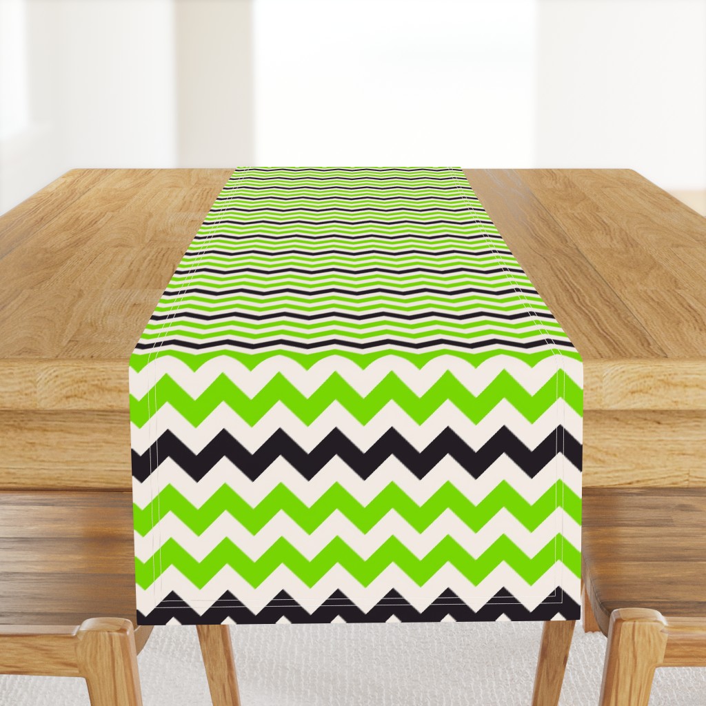 Halloween chevron neon green black