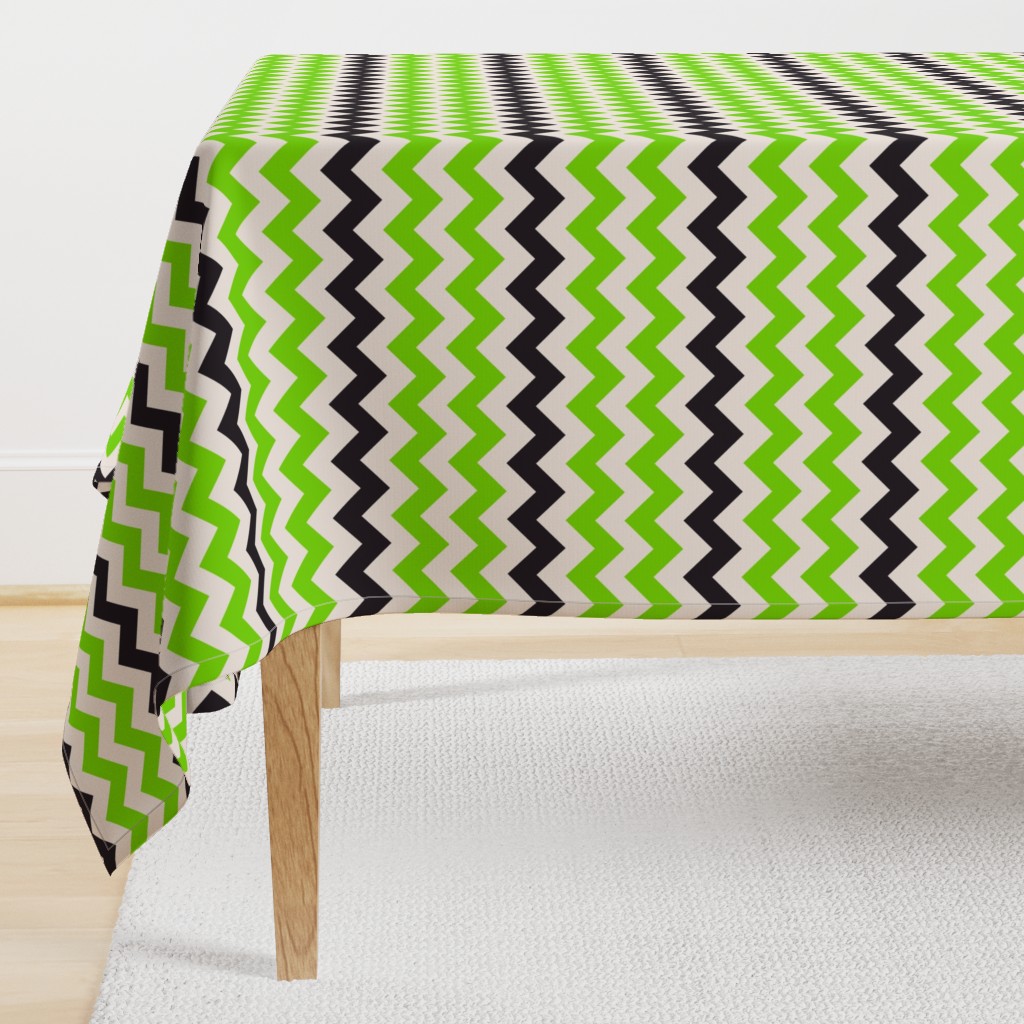 Halloween chevron neon green black