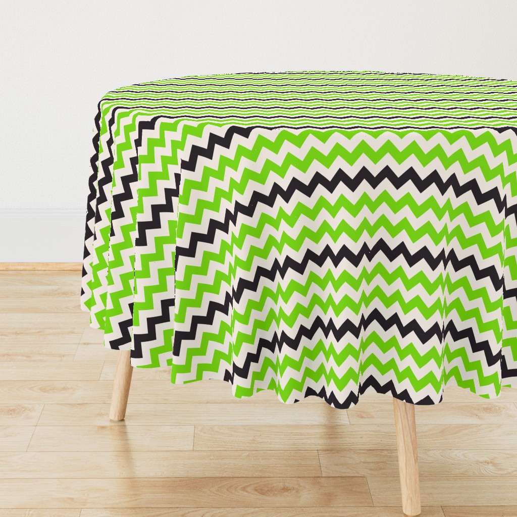 Halloween chevron neon green black