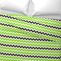 Halloween chevron neon green black