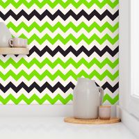 Halloween chevron neon green black