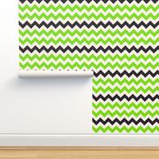 Halloween chevron neon green black