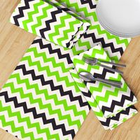 Halloween chevron neon green black