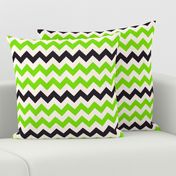 Halloween chevron neon green black