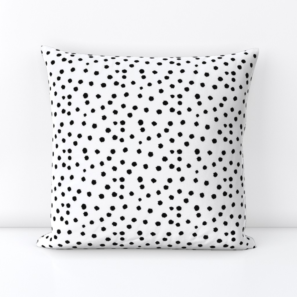 Painted Polka Dot // Black on White