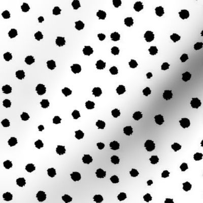 Painted Polka Dot // Black on White